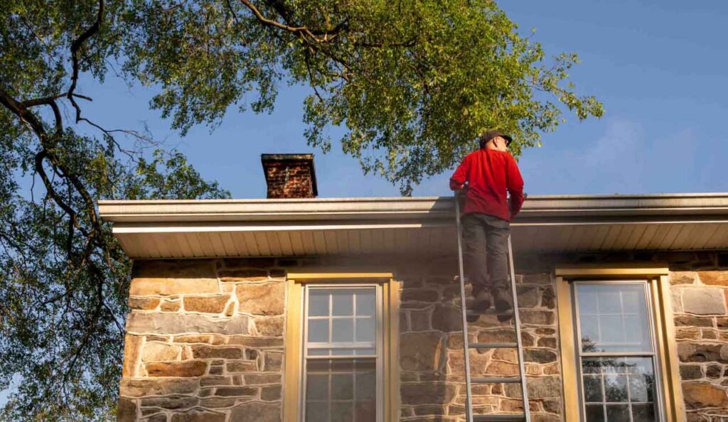 Chimney cleaning and masonry inspection on a Syracuse NY home. A-Z Construction & Restoration