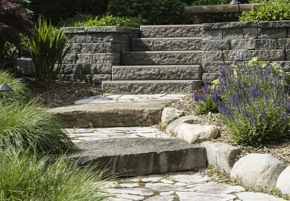Retaining wall steps repair installation A-Z Contractors Syracuse NY